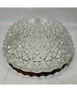 Vintage Pressed Clear Glass Flush Mount Ceiling Light Shade / Diffuser G... - €23,95 EUR