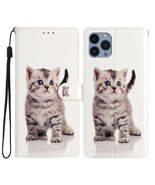 iPhone 15 Pro Max Colored Leather Case with Tabby Cat Illustration - £17.66 GBP