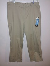 Dickies Men's Relaxed Fit Beige Flat Front Khaki PANTS-38X30-NWT-100% Cotton - $17.99