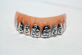 Scarecrow Hollywood Veneers Professional Dentures Silver Iced Out w/RHINESTONES - £7.13 GBP