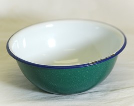 Green Speckled Enamelware Mixing or Cereal Bowl 6-1/4” - £15.76 GBP