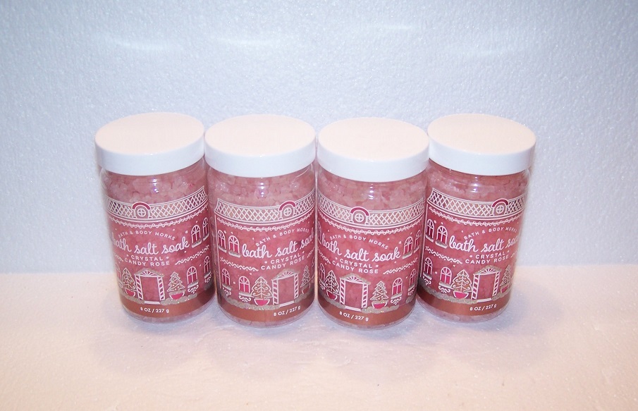 Primary image for Bath & Body Works Crystal Candy Rose Bath Salt Soak x4 New Bergamot Vanilla
