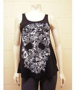 Lauren Moshi Black Basic Swing Tank Vine Skull NEW- 2001-TNC-1138 - £57.13 GBP