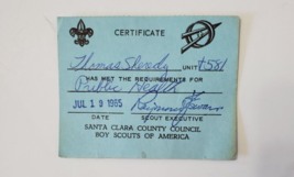 Boy Scouts America Santa Clara County Council 1965 Public Health Merit Card - $9.95