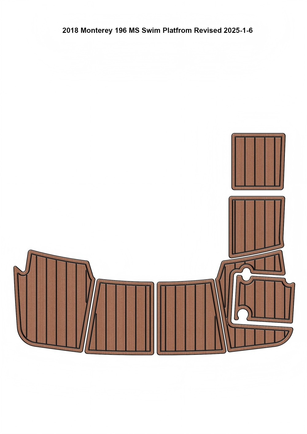 2018 Monterey 196 MS Swim Platform Step Pad Boat EVA Foam Faux Teak Deck... - $290.00
