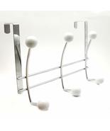 EVIDECO French Home Goods Over The Door 6 Metal Hooks Rack Chrome-White - $26.99