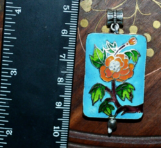 Vintage Cloisonne Rose Pendant - £13.08 GBP