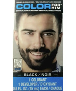 SHIPS N 24 HR-1 COLOR FOR HIM BRUSH IN COLOR GEL BLACK MUSTACHE BEARD SI... - $4.83