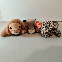 Beanie Babies Plush: 3 BIG WILD CATS (Roary, Canyon, Freckles) - £7.88 GBP