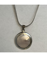 Sterling Silver Round Pink Mother Of Pearl Pendant &amp; Flat 925 IBB 22” Ne... - $44.50