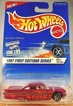 1997 Hot Wheels #517 First Editions 5/12 &#39;59 CHEVY IMPALA Magenta w/Gold 7Sp-Var - £14.55 GBP