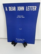 Music Sheet A Dear John Letter Music Lyrics Piano 1953  Rare - £4.33 GBP