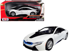 2018 BMW i8 Coupe Metallic White with Black Top 1/24 Diecast Model Car by Mot... - £28.84 GBP