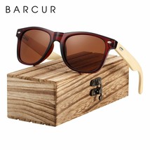 BARCUR Bamboo Sunglasses Men Women Travel Sun Glasses Vintage Wooden Leg - £22.52 GBP
