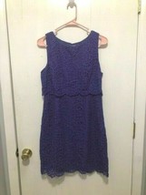 J. Crew Tiered Shift Dress in Purple Raindrop Lace Sleeveless Women&#39;s Sz 6 - £11.67 GBP