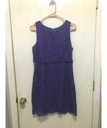 J. Crew Tiered Shift Dress in Purple Raindrop Lace Sleeveless Women&#39;s Sz 6 - $14.84