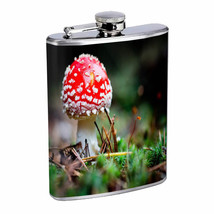 Groovy Trippy Mushrooms D2 Flask 8oz Stainless Steel Hip Drinking Whiskey - £11.83 GBP