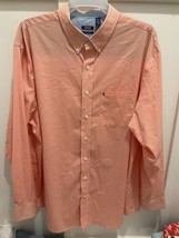 Izod Button Up Shirt Men&#39;s 2XLG Long Sleeve Coral Non-iron Stretch  CasualCotton - £11.64 GBP