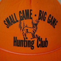 Vintage &quot;Hunting Club&quot; Fluorescent Neon Orange Hipster Ball Cap Snapback Hat - £19.45 GBP