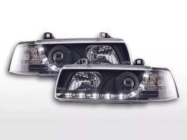 FK LED Headlights Angel Eyes Halo Ring BMW 3-series E36 Berlina 92-98 Bl... - £256.36 GBP