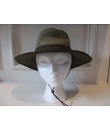 Canvas Olive Green Hat Straw Crown Size S Outback Henschel Hat Co Leathe... - $34.64