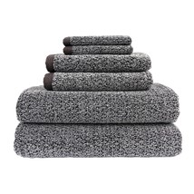 Diamond Jacquard 6 Piece Bath Towel Set, Grey - £69.91 GBP