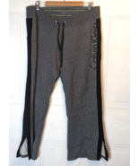Calvin Klein Vented slit track pants size Large grey black - £11.67 GBP
