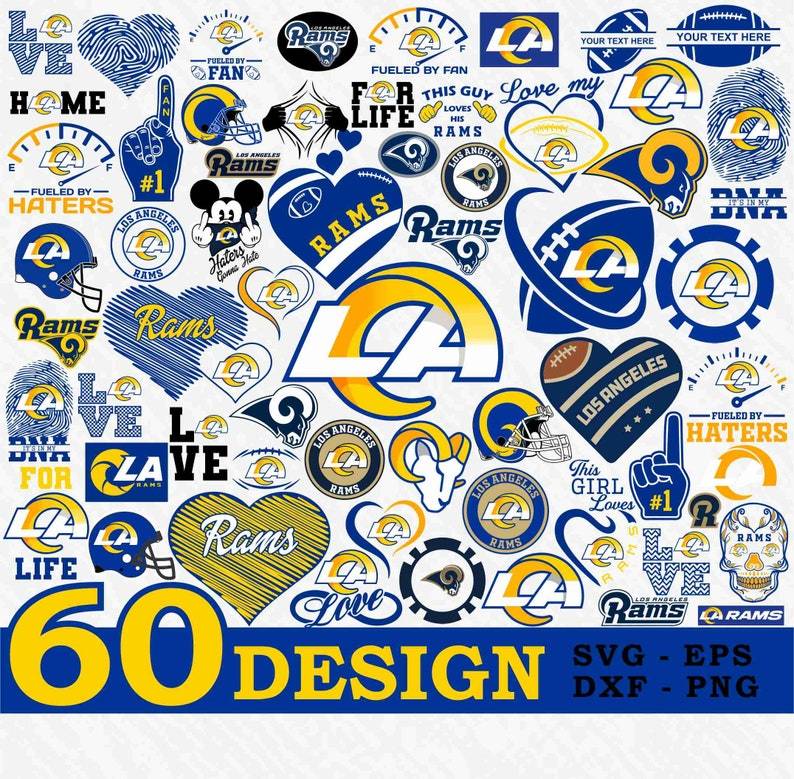Rams Indesign Los Angeles Rams 50 NFL SVG bundle designs - Digital Art