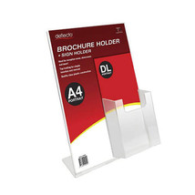 Deflecto Portrait Sign Holder A4 Brochure Pocket DL - Front - £38.98 GBP