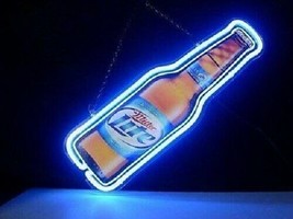 Miller Lite Bottle Neon Sign 14&quot;x10&quot; Beer Bar Light Artwork Man Cave Gift - £66.04 GBP
