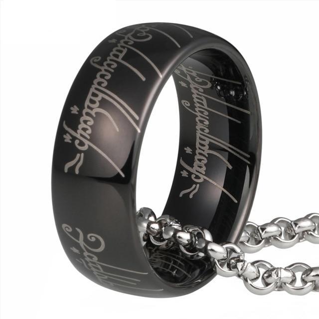 Lord of the Rings, 8mm, Black, Tungsten Carbide (The One Ring / Ring of Power) - £31.16 GBP