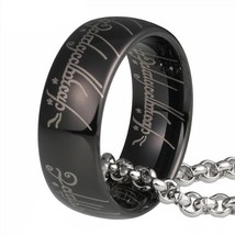 Lord of the Rings, 8mm, Black, Tungsten Carbide (The One Ring / Ring of Power) - £30.66 GBP