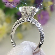 2 CT Diamond Engagement Ring Sterling Silver Certified Moissanite Diamond Weddig - £70.19 GBP