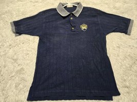 Nike Michigan Wolverines Lee Sport Polo Shirt L Blue Ribbed Golf Embroid... - $10.67