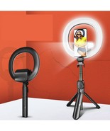 Self Video Portrait Soft Halo Light Stand With Dual LED Light And Blueto... - $58.13