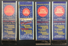 4 MP Missouri Pacific Railroad Sunshine Special Texan Scenic Limited Matchbook - £7.46 GBP