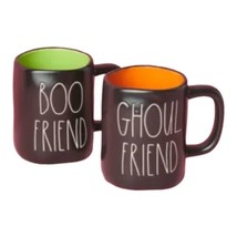 Rae Dunn Black Halloween Mug “Ghoul Friend” Boo Friend&quot; Set Of 2 Gift New - £28.25 GBP
