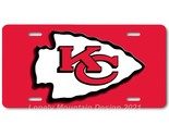 Kansas City Chiefs Inspired Art on Red FLAT Aluminum Novelty License Tag... - £13.01 GBP