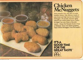 McDonald's Chicken McNuggets Placemat 1985 It's A Good Time For Great Ta... - $15.84