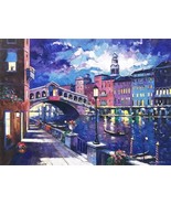 John Zaccheo &quot;Rialto Bridge&quot; Limited Edition Giclee on Canvas, W/ COA - £312.19 GBP