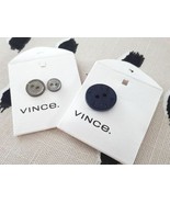 Vince. Flat 4-Hole Buttons Set of 2 Grey &amp; Blue Engraved - Free Shipping - $60.28 CAD