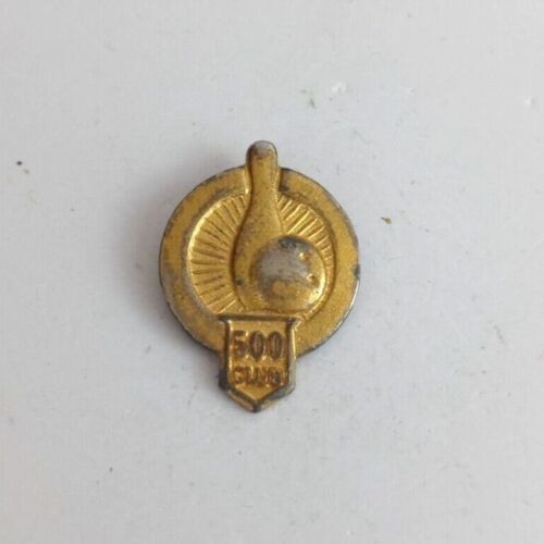 Vintage 500 Club Bowling Pin With Ball Gold Tone Lapel Hat Pin - $4.37