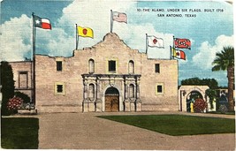 The Alamo, Under Six Flags, San Antonio, Texas, vintage postcard - £9.58 GBP