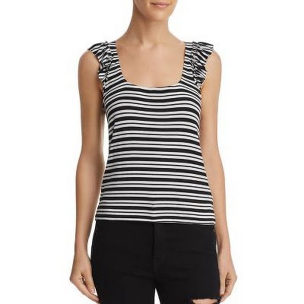 Aqua Ruffled Women&#39;s Ruffled Striped Tank Top - $16.00