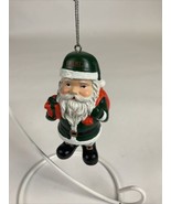 Vintage Christmas Figurine University Of Miami Green Santa Claus Ornament - $19.79