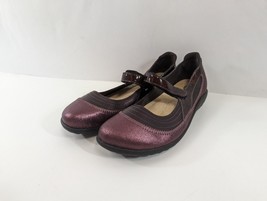 Naot Mary Jane Flats Shoes Purple Burgundy Size US 8 Euro 39 Strap Leath... - $77.39