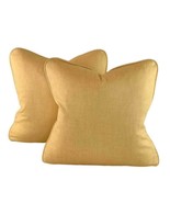 Pair Pillow Covers 16&quot; Designer P Kaufmann Waverly Gold Solid Cotton - £40.63 GBP