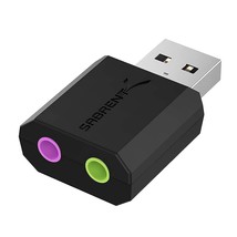 SABRENT USB External Stereo Sound Adapter for Windows and Mac. Plug and Play No  - £12.63 GBP