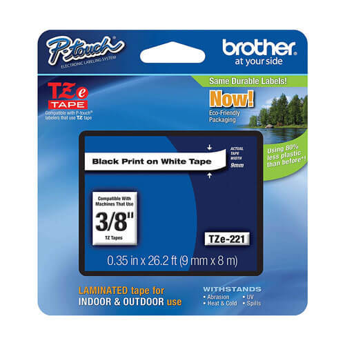 Brother Tape Label (Black on White) - 9mmx8m - $34.77