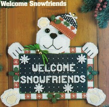Plastic Canvas Xmas Bear Welcome Sign Santa Doorstop Tissue Cover Angels Pattern - £7.06 GBP